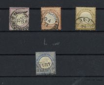 Deutsches Reich 1872, MiNr. 16 / 21-22 / 26, gestempelt.