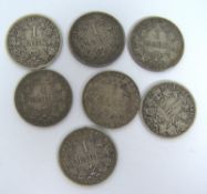 Lot 1 Mark Silbermünzen aus Auflösung, Kaiserreich