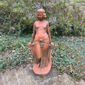 SCULPTURAL TERRACOTTA DANCER.