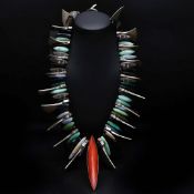 TUULA HARRINGTON 'URBAN WARRIOR' SILVER FRINGE NECKLACE.