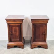 BEDSIDE CABINETS, A PAIR.