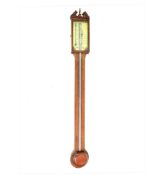 GEORGIAN MAHOGANY STICK BAROMETER.