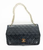 CHANEL VINTAGE MEDIUM DOUBLE FLAP WITH BIJOUX CHAIN.