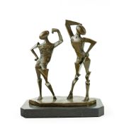 CONTEMPORARY ABSTRACT SCULPTURE OF TWO FIGURES.