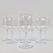 A BACCARAT 'CAPRI' SET OF EIGHT WHITE WINE GLASSES.