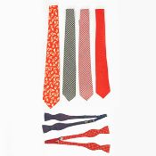 A COLLECTION OF FOUR VINTAGE LIBERTY TIES AND TWO BOW TIES.