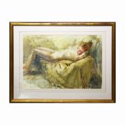 DAN BECK (B.1955). RECLINING FEMALE NUDE.