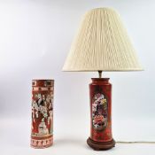A JAPANESE KUTANI IMARI PATTERNED LAMP. (2).