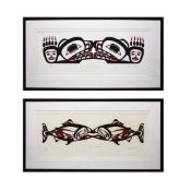 ROY HENRY VICKERS (CANADIAN B.1946). KING SALMON AND GRIZZLY BEAR (2).