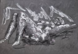 M LITTLE (20TH CENTURY SCHOOL). RECLINING NUDE.