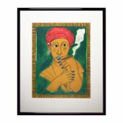 GUILLAUME CORNEILLE (BELGIAN, B.1922). L'AFRO-CUBAINE VERTE.