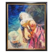 DAVID JENKINS. FISHERMAN ON A QUAY.