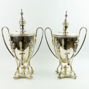 SAMOVARS, A PAIR, REGENCY STYLE. (2).
