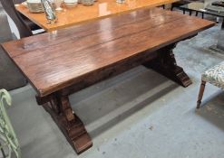 OAK REFECTORY TABLE.