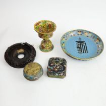 A COLLECTION OF CLOISONNE. (4).