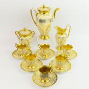 A OLD PARIS PORCELAIN STYLE COFFEE SERVICE. (QTY).
