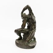 MICHALANGELO. After. A BRONZE OF A ECORCHE MAN.