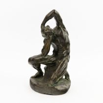 MICHALANGELO. After. A BRONZE OF A ECORCHE MAN.