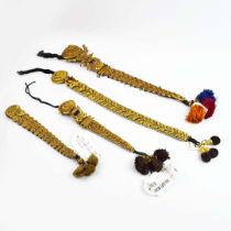 A COLLECTION OF FOUR INDIAN JADAI NAGAM GOLD HAIR BRAIDS. (4).