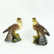 LADY ANNE GORDON (1924-2007). A PAIR OF CERAMIC FALCONS (2). (d)