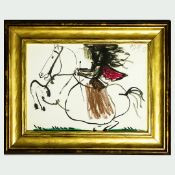 PABLO PICASSO. FEMME SUR UN CHEVAL. (d)