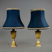A PAIR OF NEO-CLASSICAL ITALIAN MARBLE 'GRAND TOUR' URN TABLE LAMPS. (2).