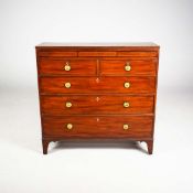 GEORGE III MAHOGANY HALL CHEST.