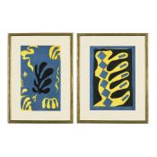 HENRI MATISSE. COMPOSITION FOND BLEU 1 & 2.