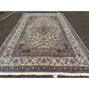 PERSIAN NAIN WOOL AND SIK CARPET.