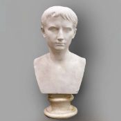 19TH CENTURY GRAND TOUR BUST OF CAESAR AUGUSTUS.