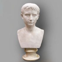19TH CENTURY GRAND TOUR BUST OF CAESAR AUGUSTUS.