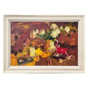 K. CEPRIN (20TH CENTURY UKRANIAN). STILL LIFE WITH VASE AND FLOWERS.