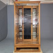OAK DISPLAY CABINET.