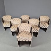 DINING CHAIRS, A SET OF SIX.