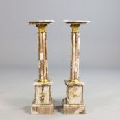 FRENCH EMPIRE STYLE PEDESTALS, A PAIR.