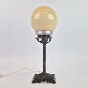 1930s SWEDISH ART DECO WROUGHT IRON TABLE LAMP.