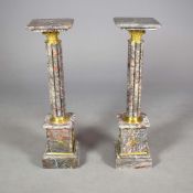 PAIR OF MARBLE PEDESTAL PLINTHS.