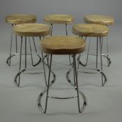STOOLS, A SET OF SIX (6).