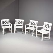 GARDEN DINING CHAIRS, A SET OF 4.