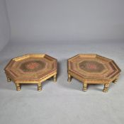 INDIAN STYLE LOW TABLES, A NEAR PAIR.