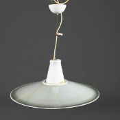 1970s ITALIAN F. FABIAN WHITE MURANO GLASS PENDANT LIGHT.