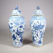 TEMPLE JARS, A PAIR.
