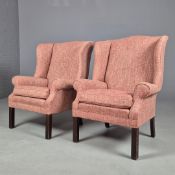 WINGBACK CHAIRS, A PAIR (2).