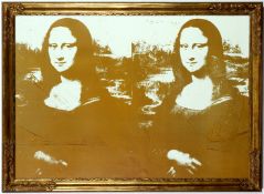 AFTER ANDY WARHOL. TWO GOLDEN MONA LISAS.