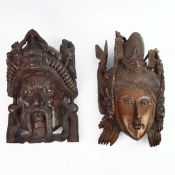 A PAIR OF AFRICAN WALL MASKS.