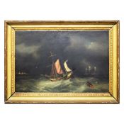 CHARLES AUGUSTE MORNWICK (BRITISH 1793-1874). Attributed to. SHIPS IN STORMY SEA.