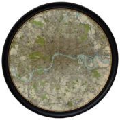 LARGE CIRCULAR MAP OF LONDON.