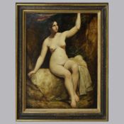 WILLIAM ETTY R.A. (BRITISH 1787- 1849). SEATED FEMALE NUDE.