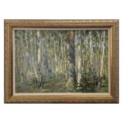 YAKOV KHAIMOV (1914-1991). BIRCH TREES FOREST 1950S.