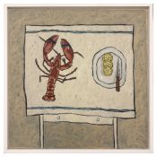 20TH CENTURY SCHOOL. STILL LIFE WITH LOBSTER AND LEMONS.